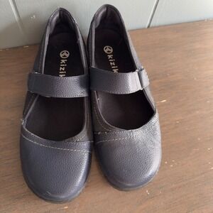 KIZIK Mary Jane Shoes Navy Leather Sz 8 – SEE WEAR – Fair Condition Mary‎ Janes